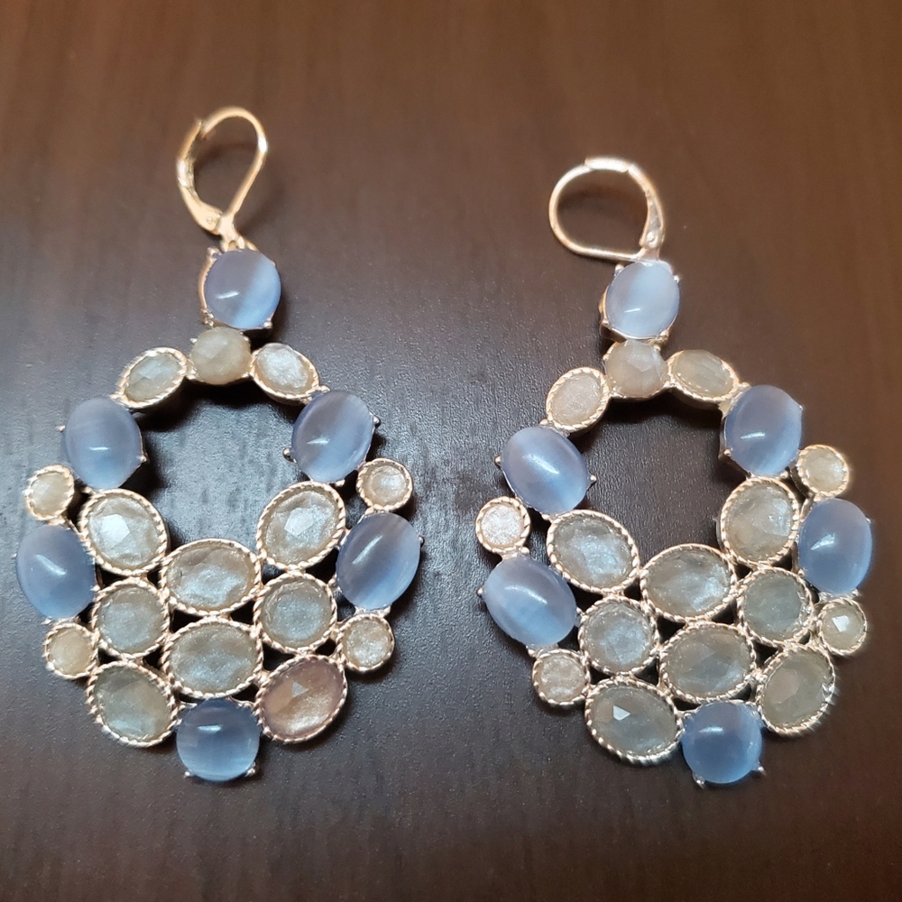 Large Blue/Silver Earrings